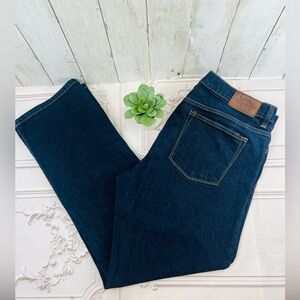 Women's LRL Lauren Jeans Co. Straight Wide Leg Dark Denim Mom Blue Jeans size 14